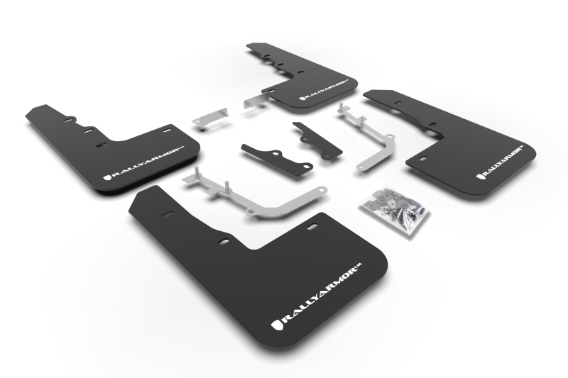 Hyundai Venue Mud Flaps - Rally Armor - UR Black Flap/White Logo - Black - `20-`25